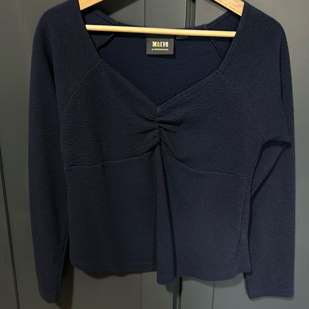 Textured navy fitted shirt